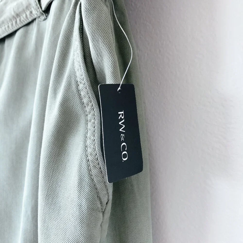 RW&Co Denim Shorts With Removable Sash XXL green shorts cargo olive green - Picture 8 of 15